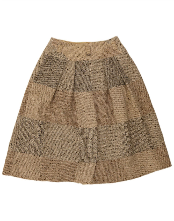 Seventy Damen Midirock IT 46 Large W30 Beige Patchwork Schurwolle