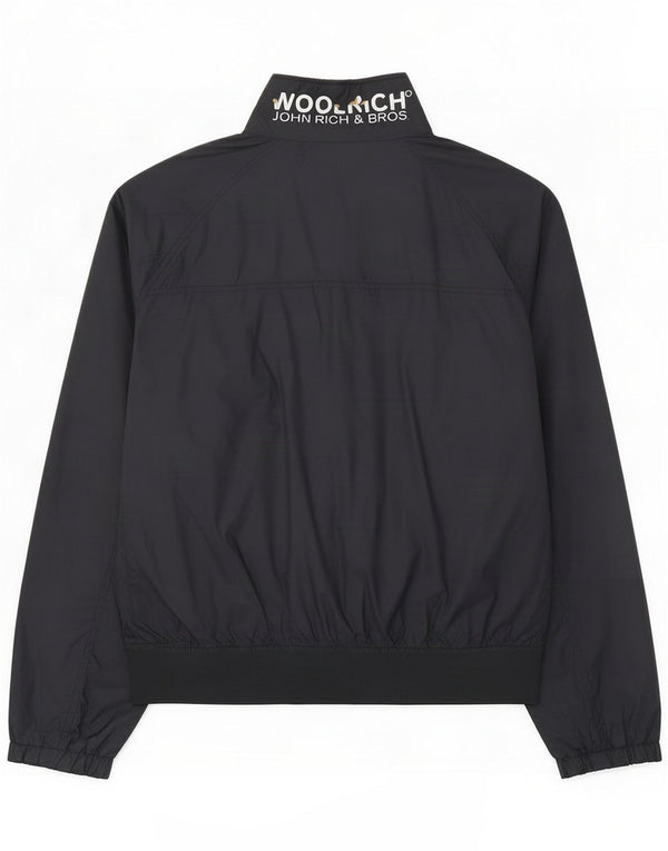 Woolrich Mens Graphic Bomber Jacket UK 40 Large Navy Blue Nylon