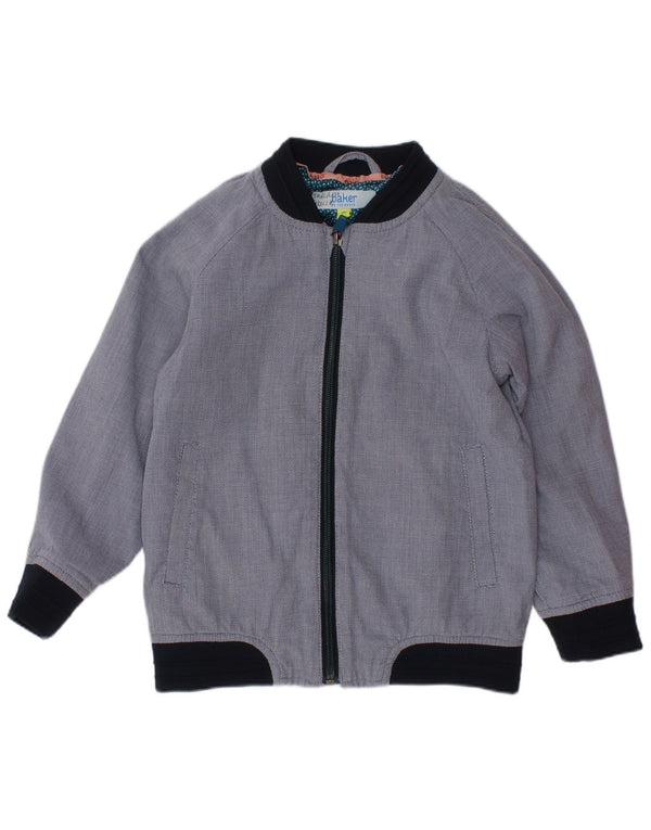 TED BAKER Bomberjacke für Jungen, 4–5 Jahre, marineblaue Colourblock-Baumwolle