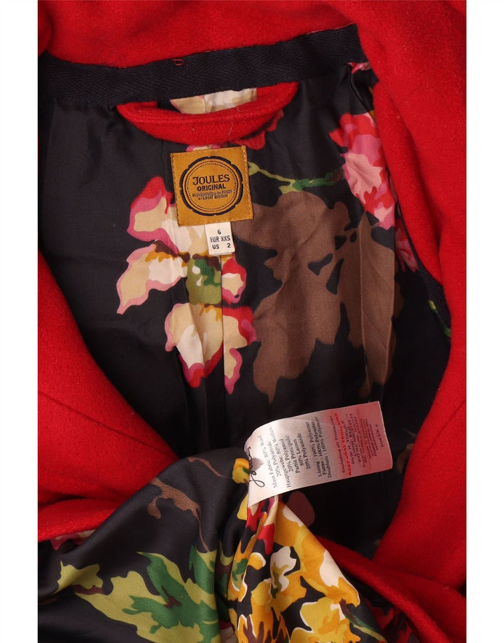 Joules Damen-Übergröße-Dufflecoat mit Kapuze, UK 6, XS, rote Wolle