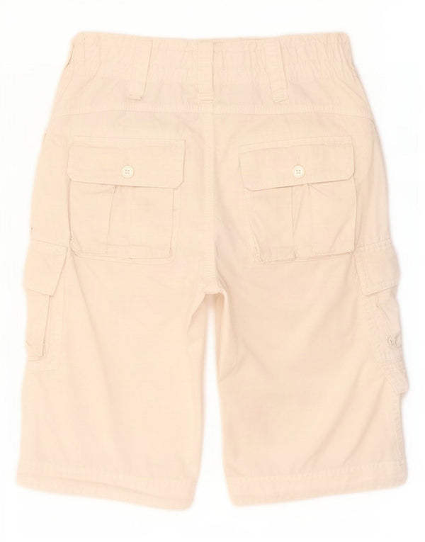 Tommy Hilfiger Cargo-Bermudashorts für Jungen, 7–8 Jahre, W24, cremefarbene Baumwolle