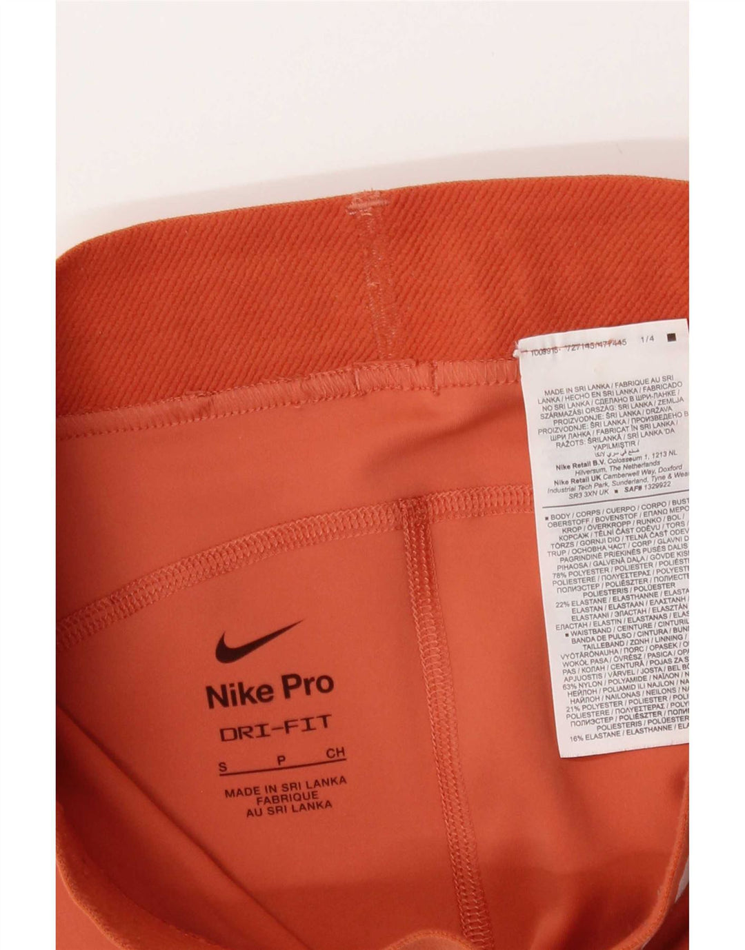 Nike Damen Dri Fit Graphic Sport Shorts UK 8 Small Orange Polyester