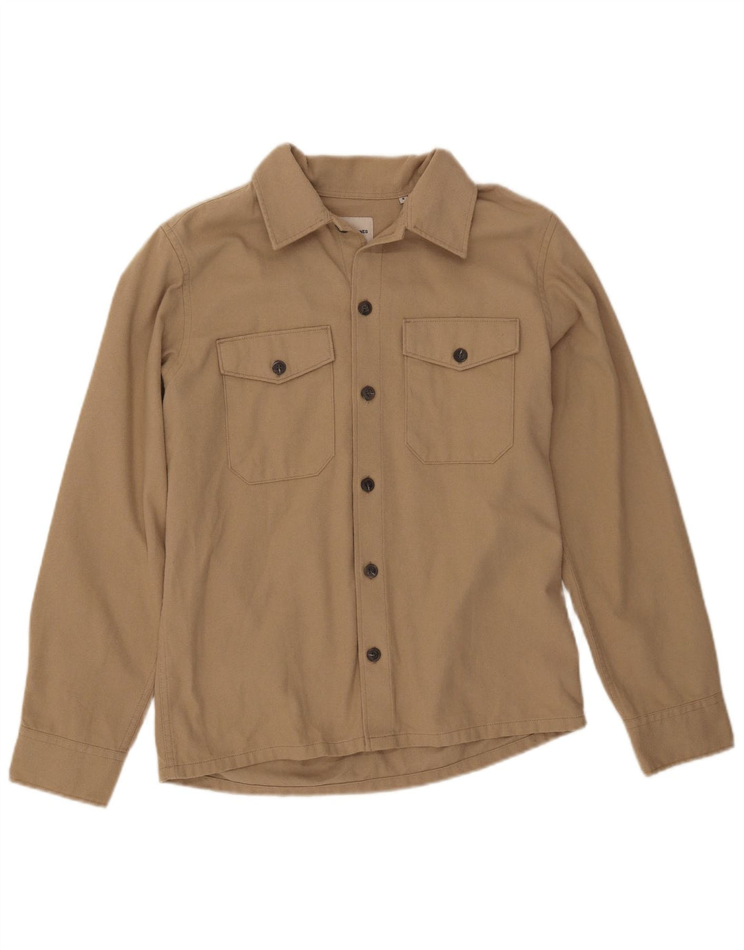 JACK & JONES Herren Flanellhemd Small Beige Baumwolle