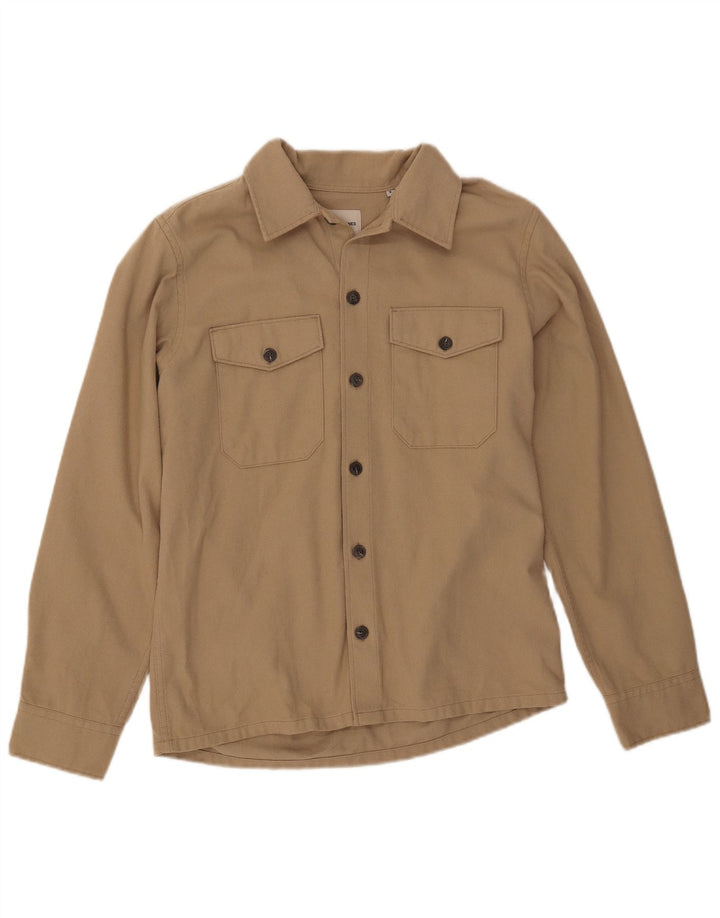 JACK & JONES Herren Flanellhemd Small Beige Baumwolle