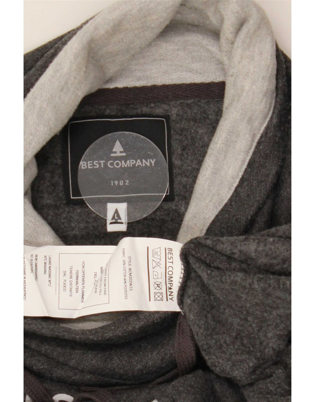 Best Company Herren-Sweatshirt mit Grafik, groß, Grau, Farbblock