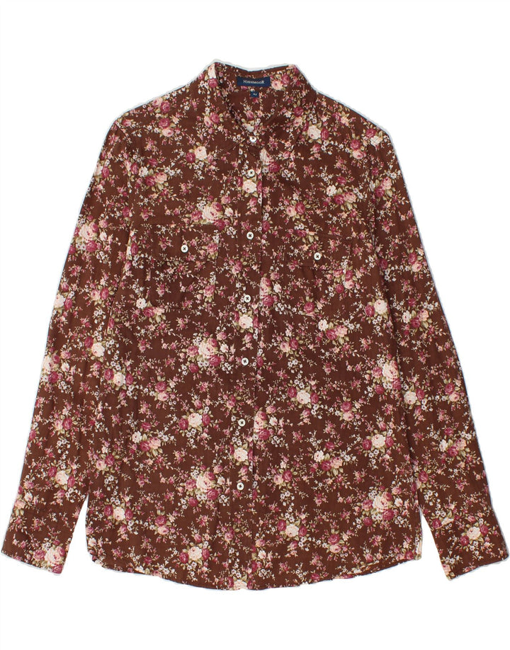 HIGHMOOR Womens Shirt IT 42 Medium Brown Floral Cotton Vintage Highmoor and Second-Hand Highmoor from Messina Hembry 