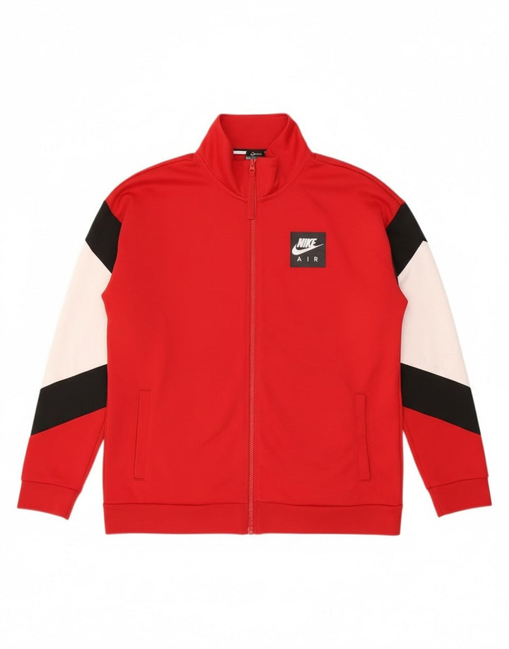 Nike Herren-Trainingsanzug-Oberteil, Jacke, groß, rotes Farbblock-Polyester