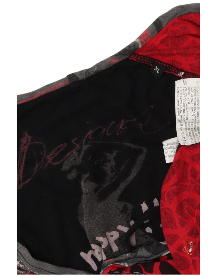Desigual Womens Abstract Pattern Bluse Top UK 18 XL Mehrfarbige Viskose