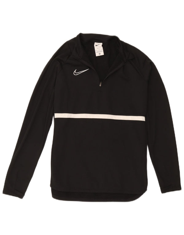 Nike Herren Dri Fit Pullover-Trainingsanzugoberteil mit Reißverschluss, Mittelschwarz, Farbblock