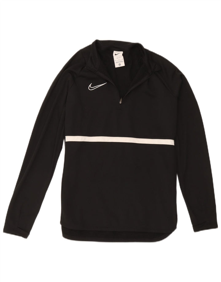 Nike Herren Dri Fit Pullover-Trainingsanzugoberteil mit Reißverschluss, Mittelschwarz, Farbblock