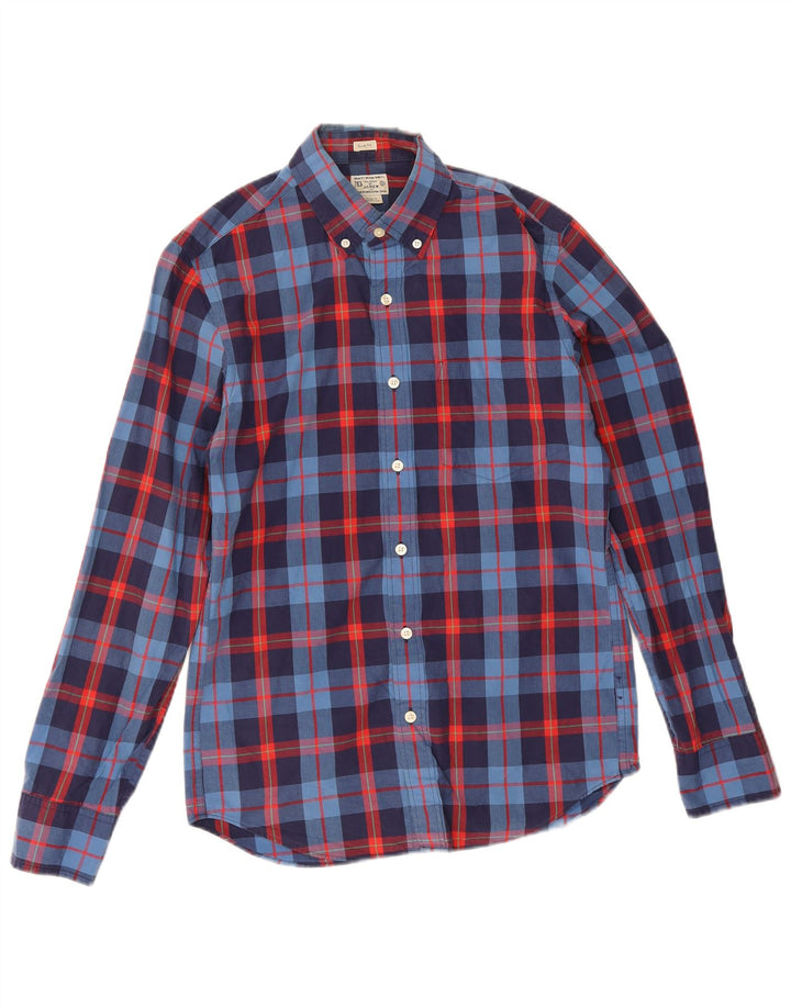 J. Crew Slim-Fit-Hemd für Herren, klein, marineblau, kariert, Baumwolle