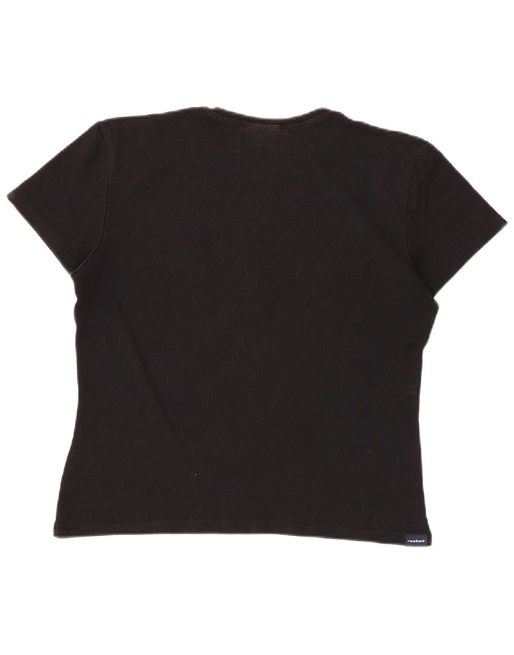 Reebok Damen T-Shirt Top UK 14 Large Schwarz
