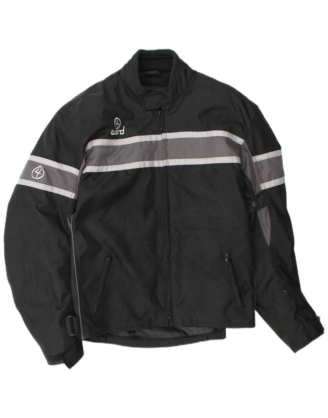 Vintage Herren Racer Jacke UK 42 XL Schwarz gestreift