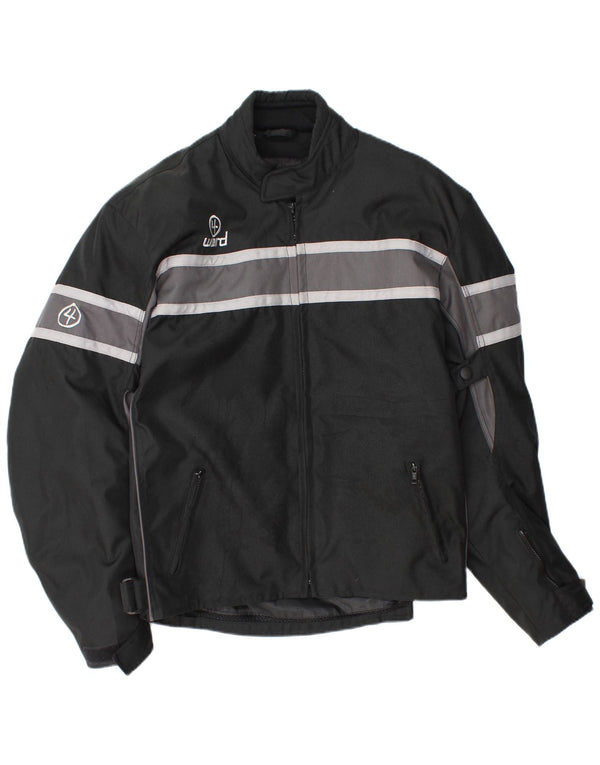 Vintage Herren Racer Jacke UK 42 XL Schwarz gestreift
