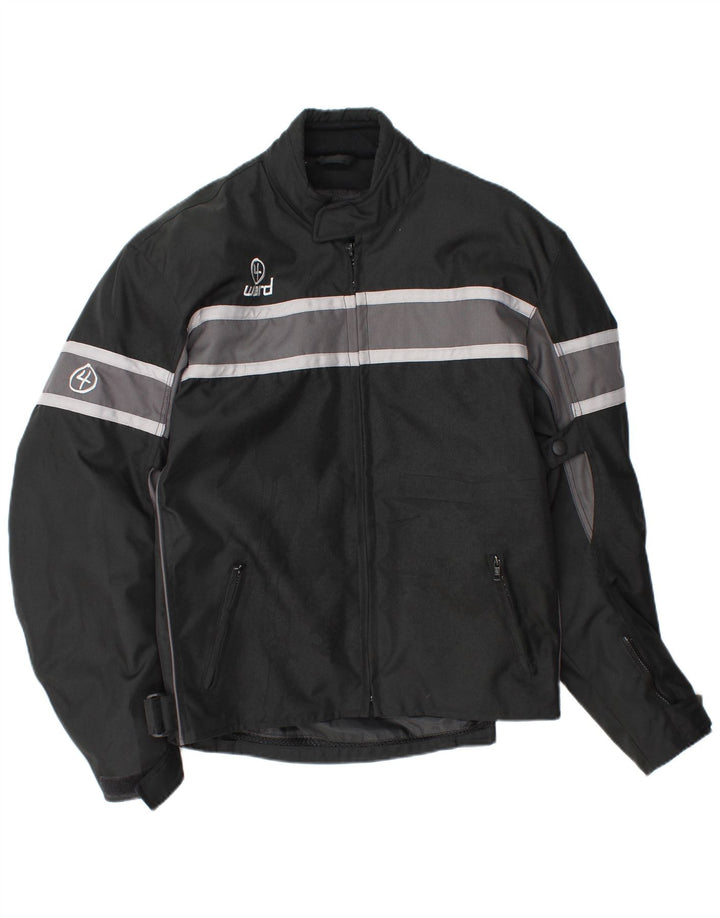 Vintage Herren Racer Jacke UK 42 XL Schwarz gestreift