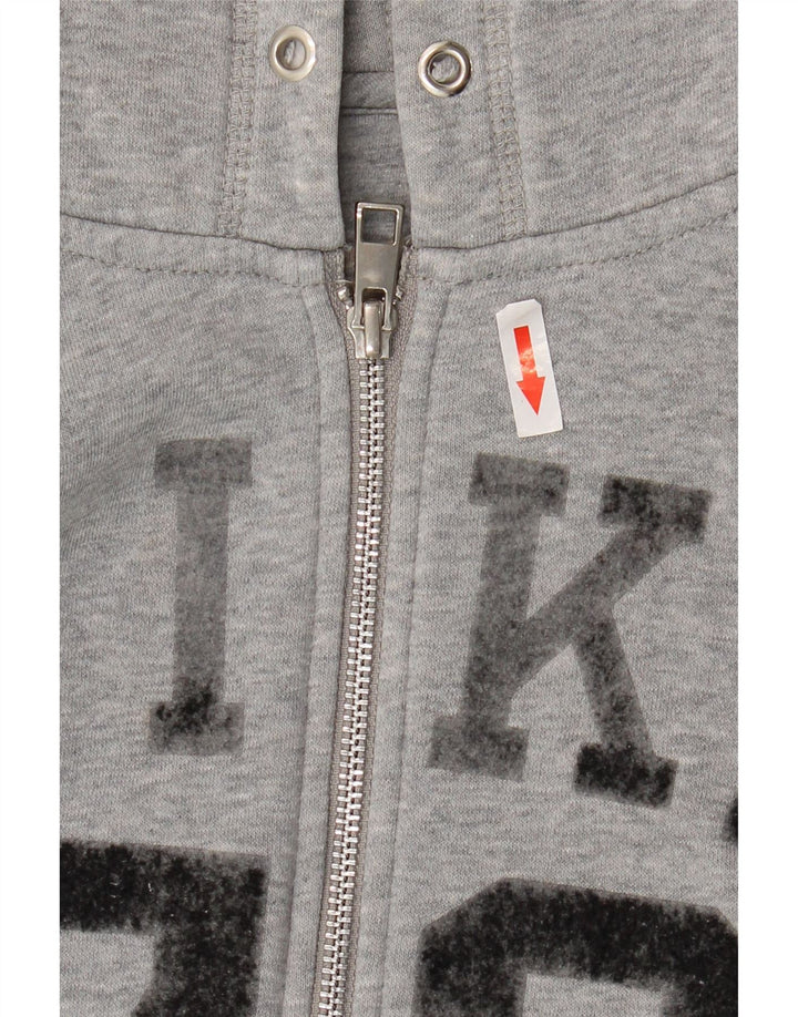 Nike Herren-Kapuzenpullover mit grafischem Reißverschluss, Größe S, graue Baumwolle