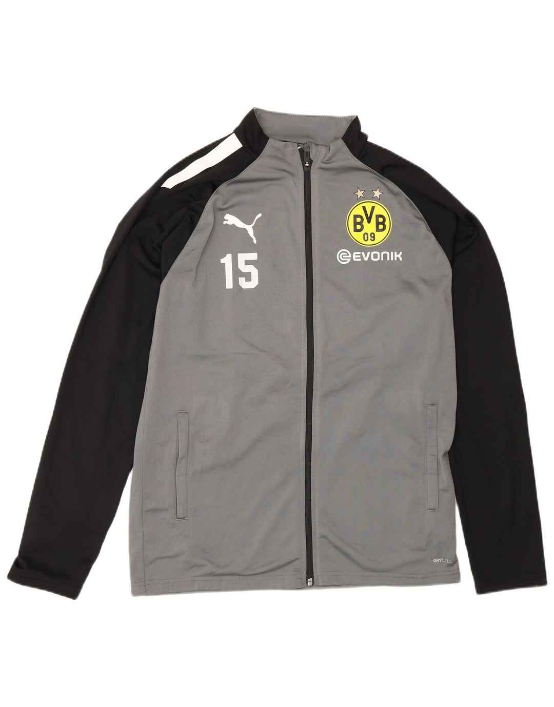 Puma Jungen BVB Dortmund Trainingsanzug Top Jacke 15-16 Jahre Grau Farbblock