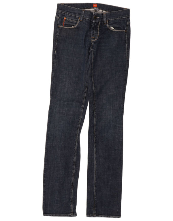 Hugo Boss Damen-Jeans mit niedriger Taille, gerade, schmal, W24, L33, Blau