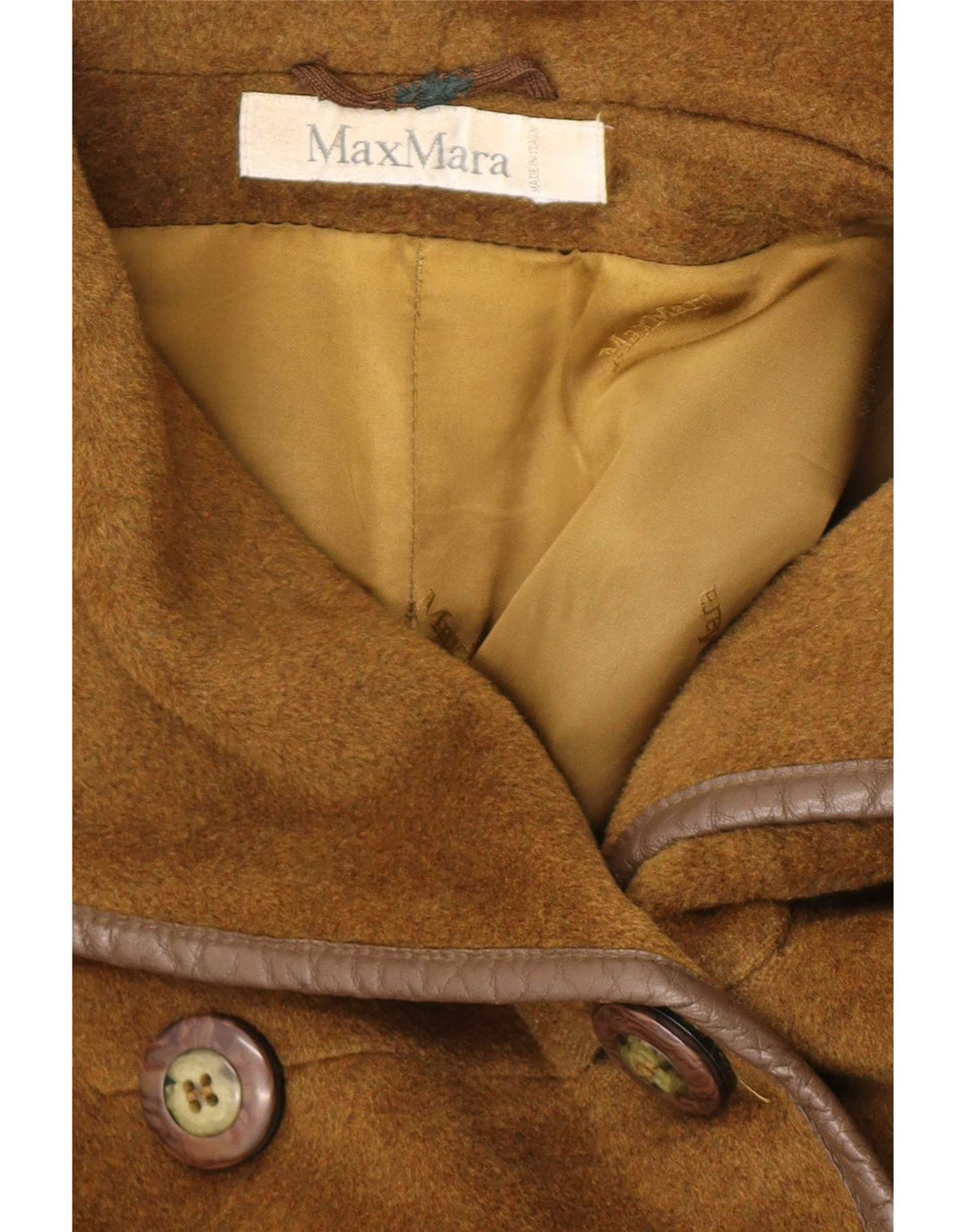 Max Mara Damen Übergroßer zweireihiger Mantel UK 12 Medium Khaki