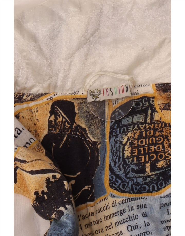 Vintage Herren-Windbreakerjacke mit Kapuze, EU 36, kleines weißes Polyamid