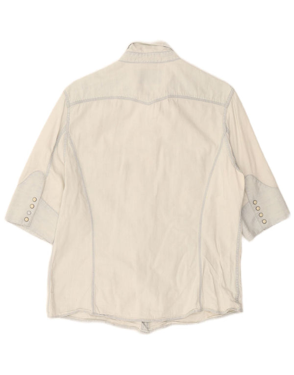 Levi's Damen Kurzarm-Jeanshemd UK 16 Large Blau