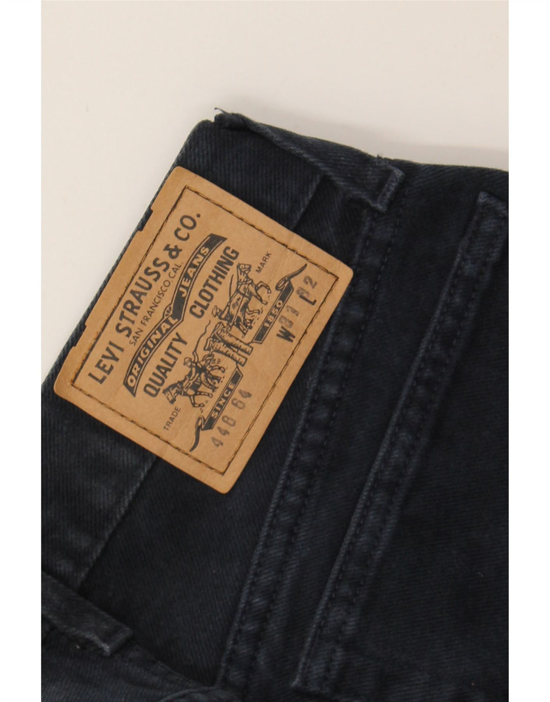 LEVI'S Mens Straight Jeans W31 L26 Navy Blue Cotton Vintage Levi's and Second-Hand Levi's from Messina Hembry 