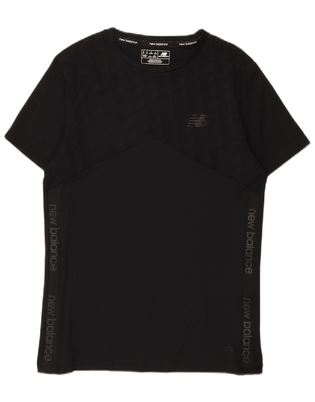 New Balance Herren Grafik-T-Shirt-Oberteil Mittelschwarzes Polyester