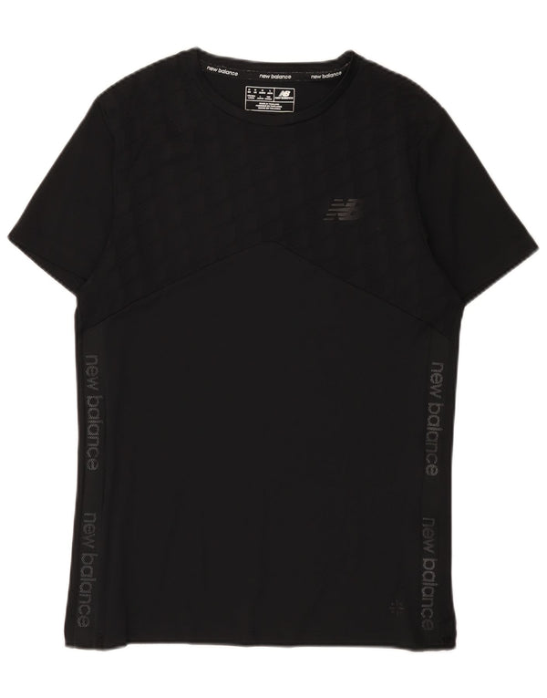 New Balance Herren Grafik-T-Shirt-Oberteil Mittelschwarzes Polyester