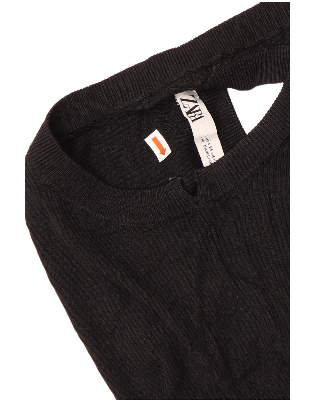 Zara Damen Weste Top UK 12 Medium Schwarz Viskose