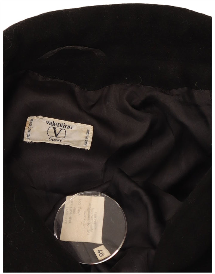 Valentino Damen Mantel IT 46 Große schwarze Wolle
