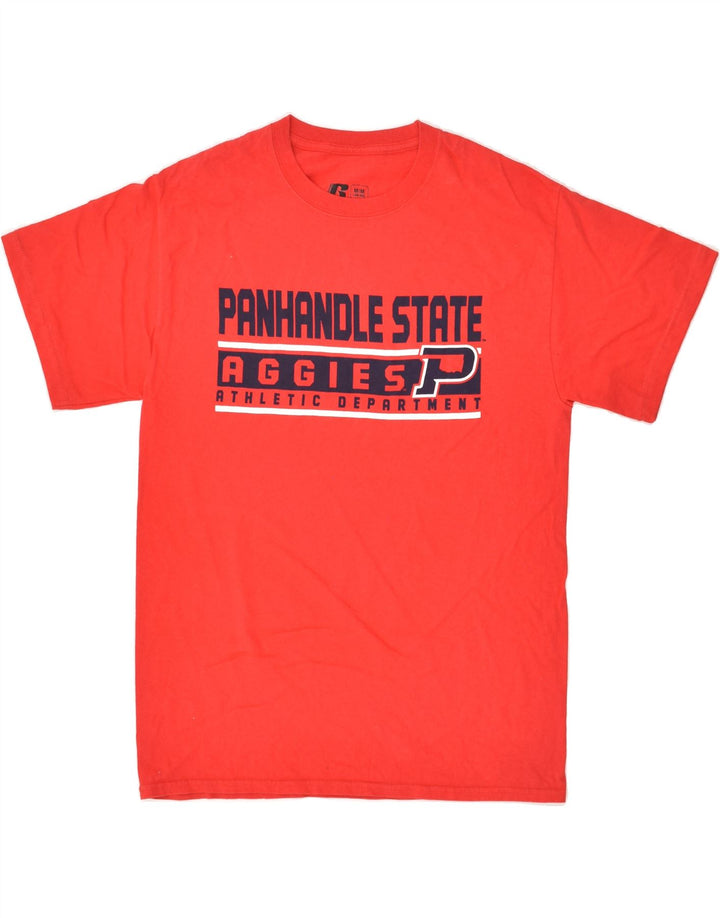 RUSSELL ATHLETIC Mens Graphic T-Shirt Top Medium Red Cotton Vintage Russell Athletic and Second-Hand Russell Athletic from Messina Hembry 