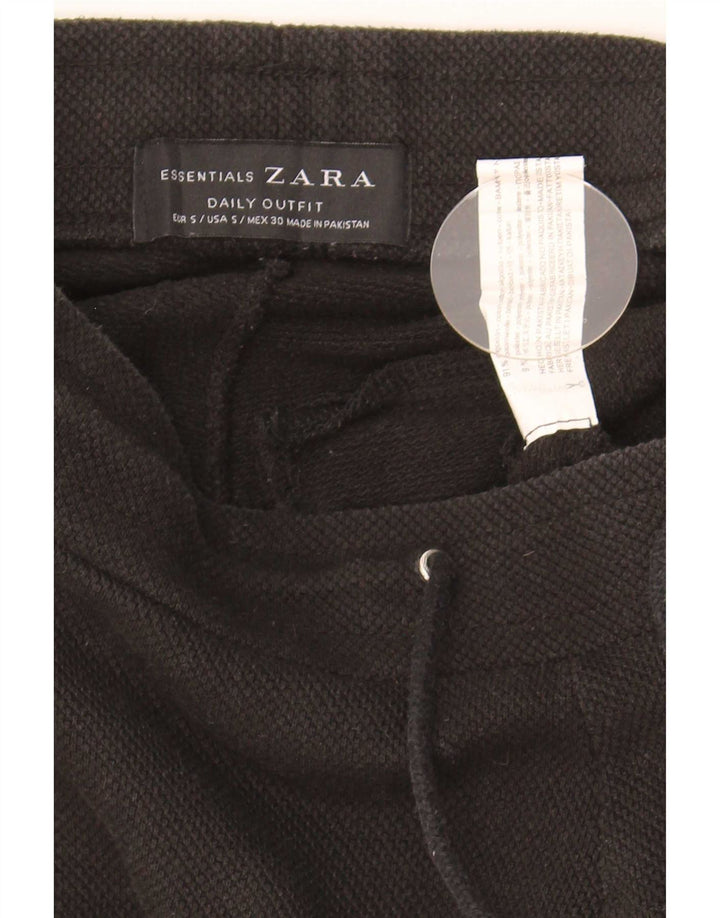 Zara Damen Sportshorts UK 10 Small Schwarz Baumwolle