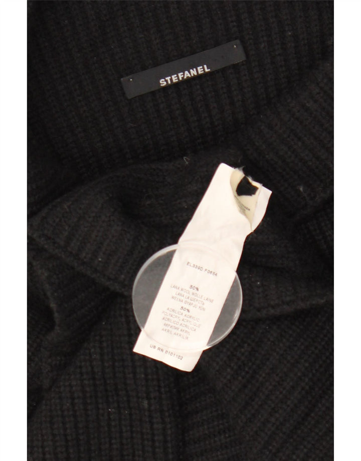 Stefanel Rollkragenpullover für Damen, UK 6, XS, schwarze Wolle