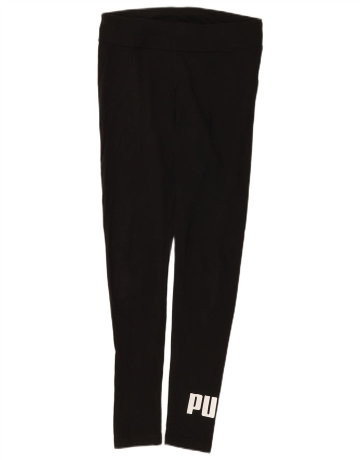 Puma Damen Graphic Leggings UK 8 Small Schwarz Baumwolle