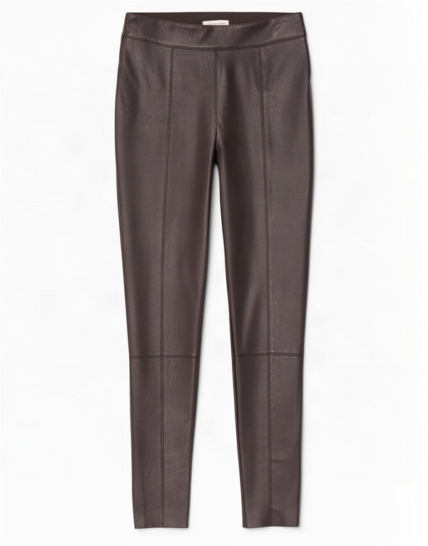 Topshop Damen Skinny Kunstlederhose UK 10 Small W26 L28 Schwarz