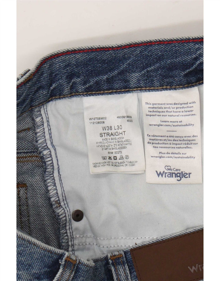 Wrangler Herren Straight Jeans W38 L27 Blaue Baumwolle