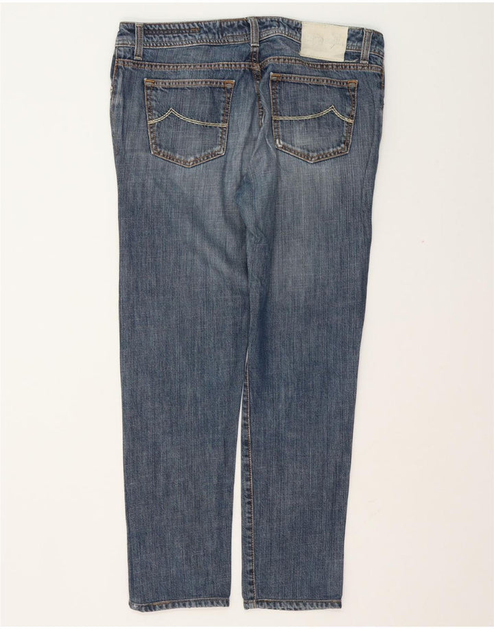 JACOB COHEN Herren Straight Jeans W36 L29 Blaue Baumwolle