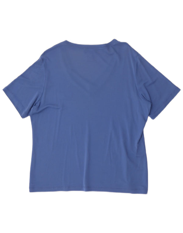 CARLA FERRONI Damen T-Shirt Top UK 20 2XL Blaue Viskose