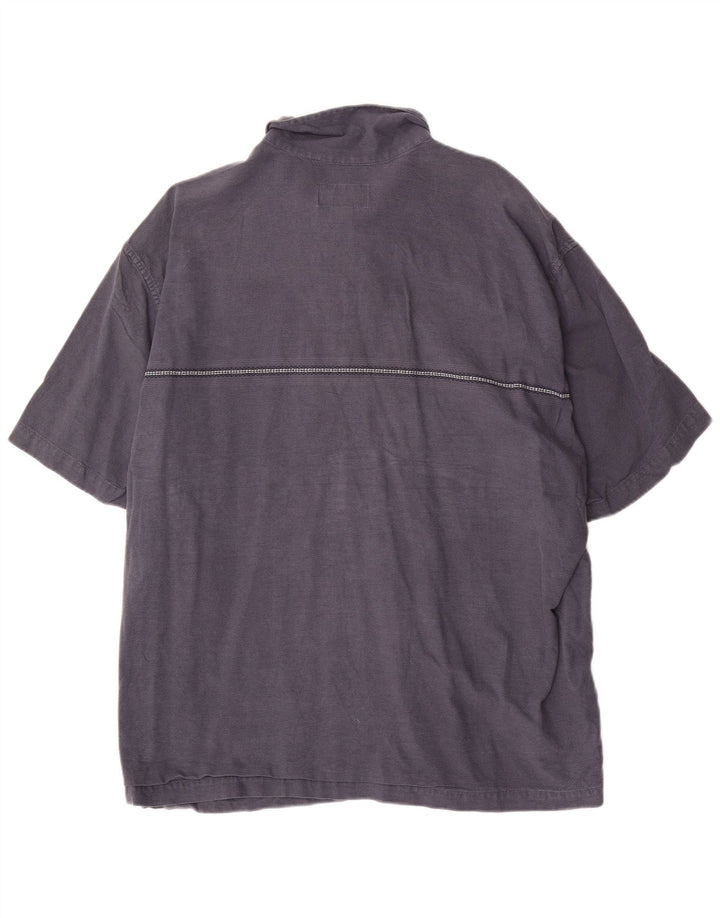 Eddie Bauer Herren Kurzarmhemd 2XL Marineblau Baumwolle