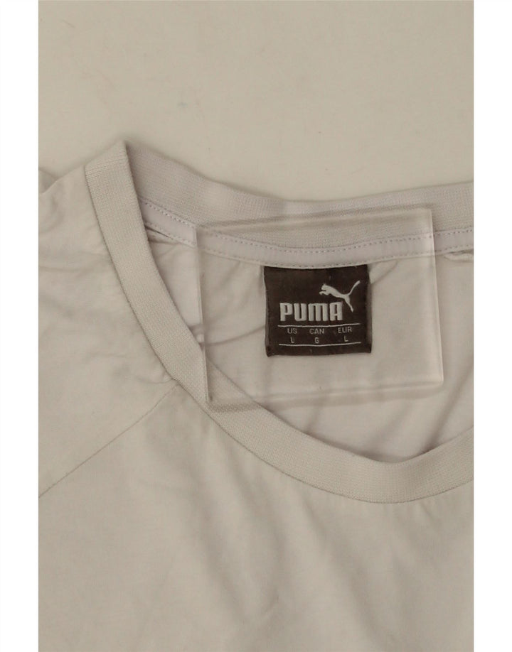 Puma Herren T-Shirt mit Grafik, Größe L, Weiß