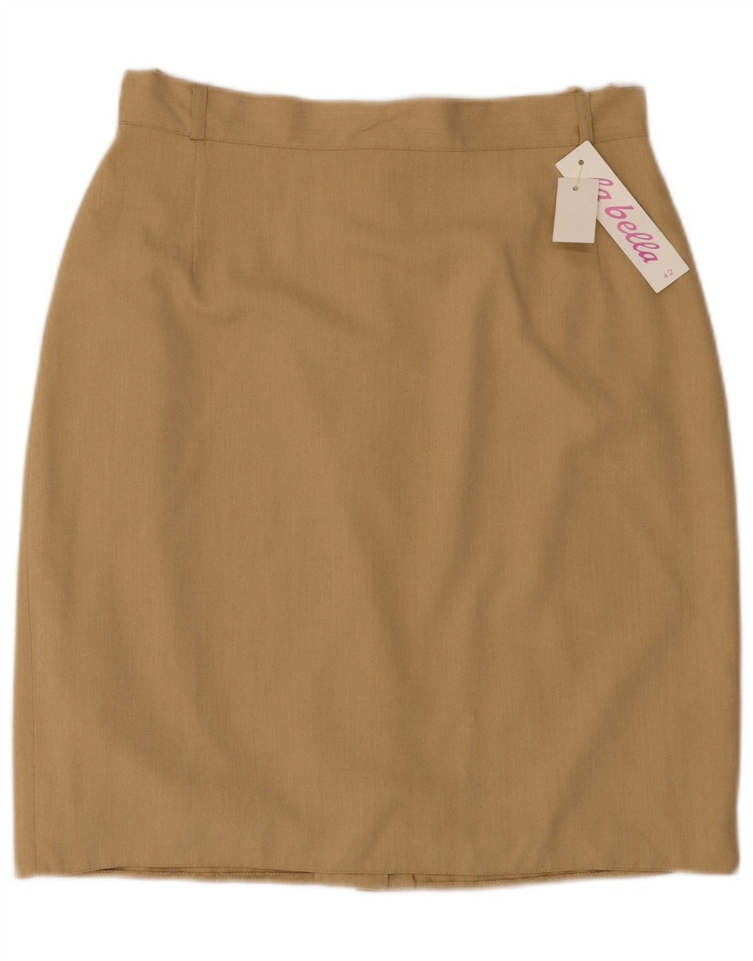 La Belle Damen gerader Rock IT 42 Medium W30 Beige Polyester