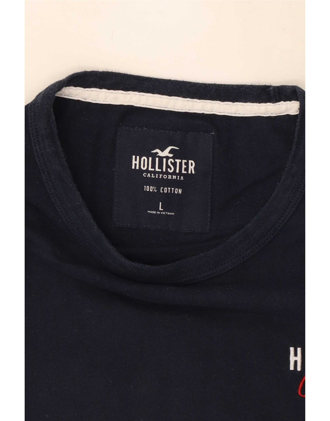 Hollister Herren Grafik-Oberteil, langärmelig, groß, marineblau, Baumwolle