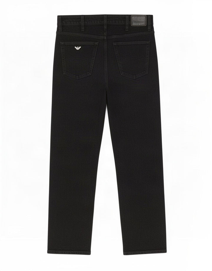Armani Herren gerade Freizeithose W36 L32 Schwarz Polyester