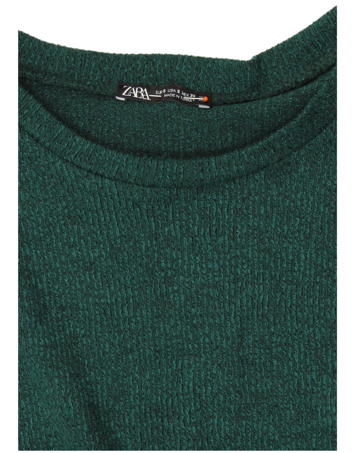 ZARA Damen-Pullover mit U-Boot-Ausschnitt, Gr. 10, Größe S, Grün