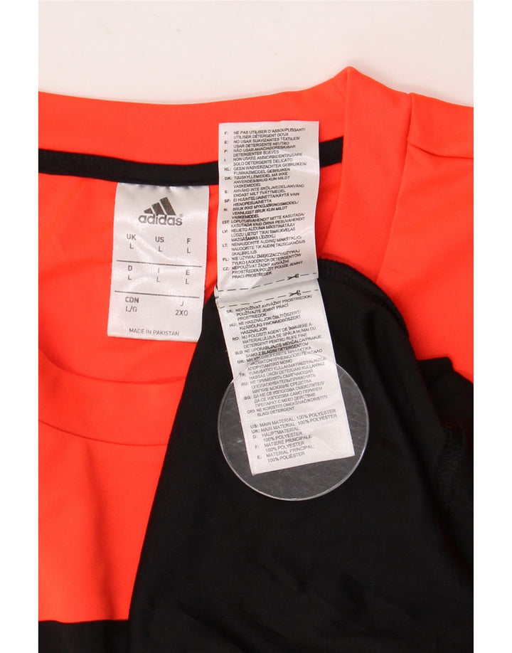 ADIDAS Herren Grafik-T-Shirt-Oberteil, großes schwarzes Farbblock-Polyester