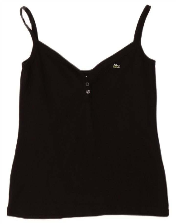 LACOSTE Damen Cami Top UK 8 Small Schwarz Baumwolle