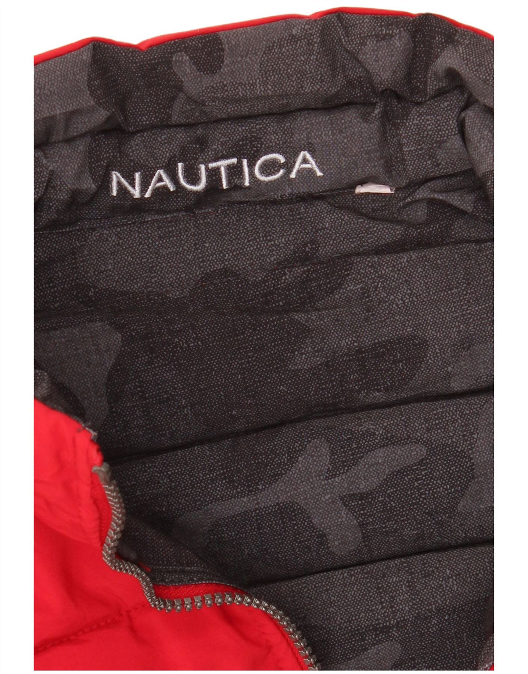 NAUTICA Herren Reversible Wattierte Jacke UK 40 Große Schwarze Tarnung