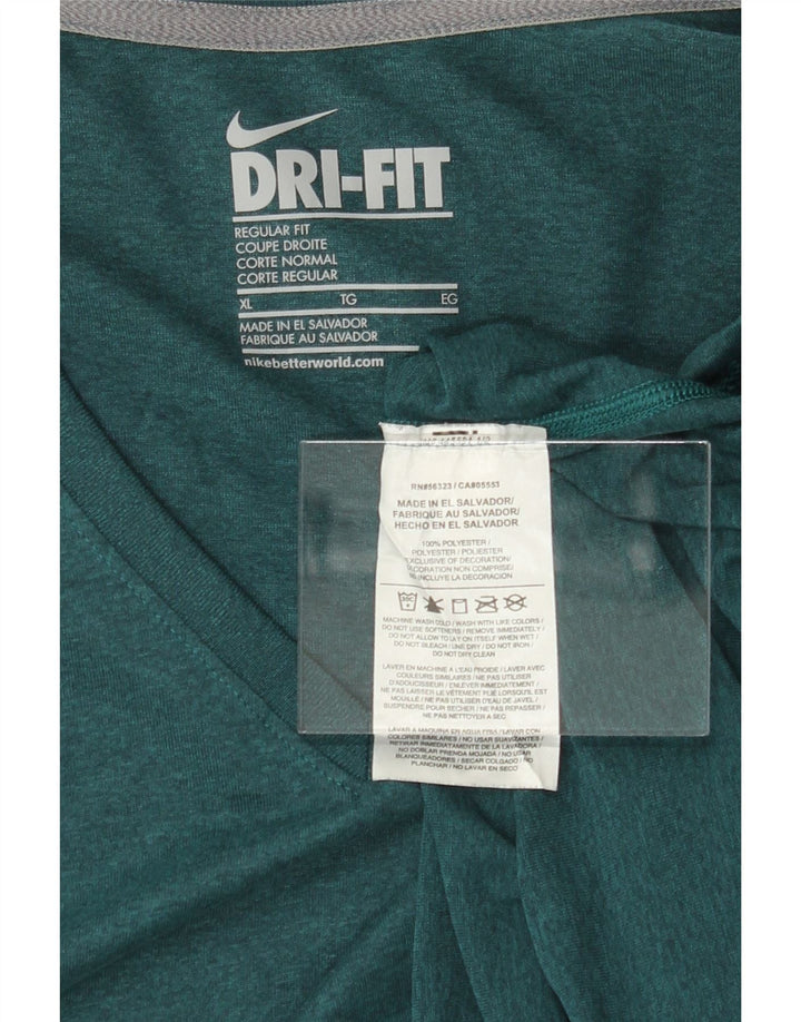 NIKE Womens Dri Fit Regular Fit Top Long Sleeve UK 18 XL Green Polyester Vintage Nike and Second-Hand Nike from Messina Hembry 