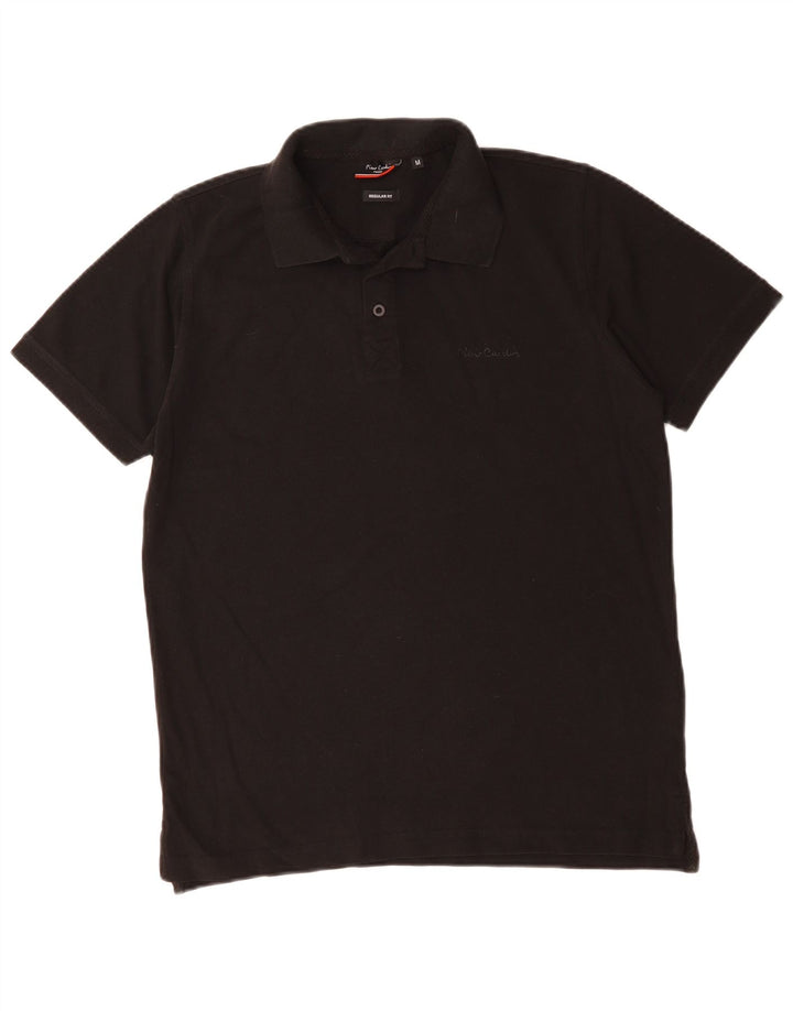 Pierre Cardin Herren-Poloshirt mit normaler Passform, mittelschwarze Baumwolle