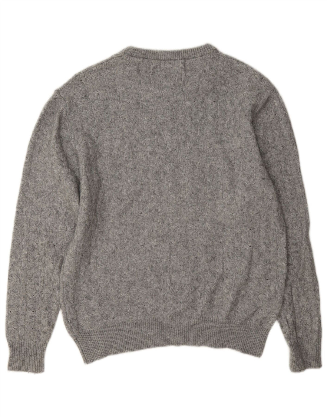 Jack Wills Damen-Pullover mit Rundhalsausschnitt, UK-Gr. 14, Größe L, graue Wolle